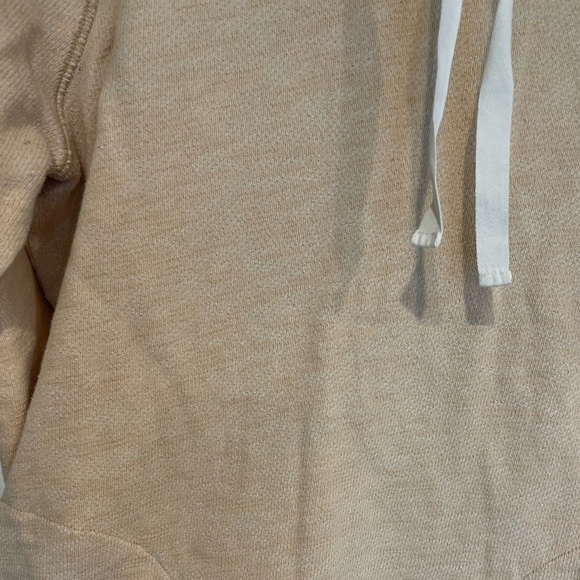 J Crew Draw String Cowl Neck Cotton Sweatshirt peach/cream color - Picture 4 of 7